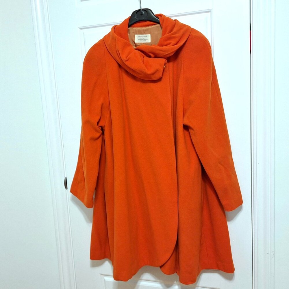 Eyecatching Orange Drape Coat Vintage Galsville
